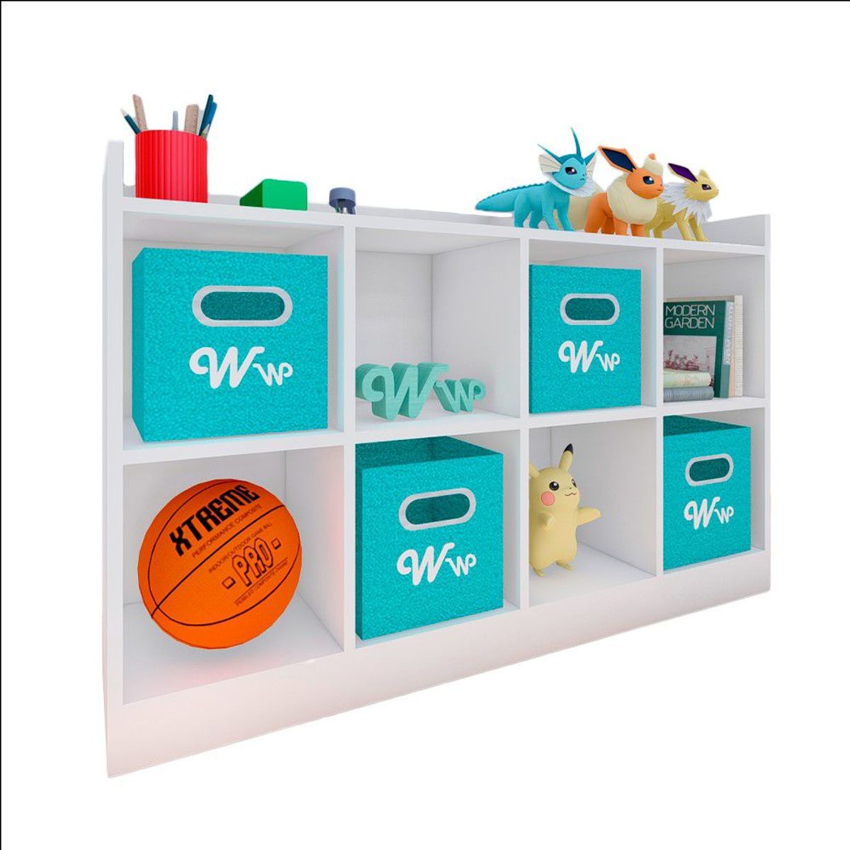 WONDER WOOD MUEBLERIA - Comoda Juguetero Montessori Wonder Wood Muebleria de 8 Espacios Melamina Blanca