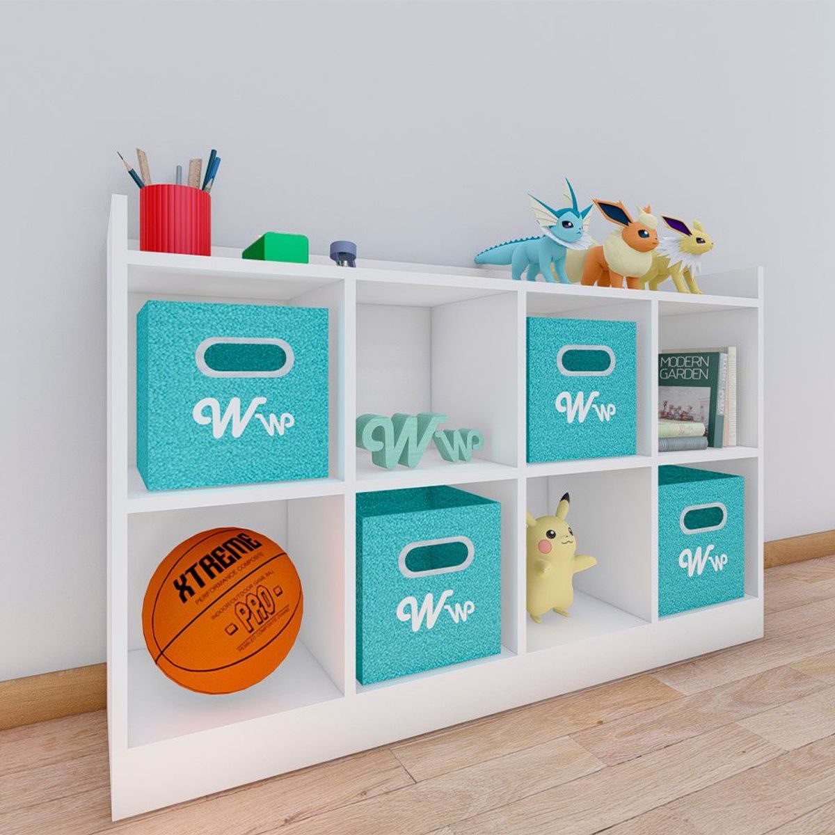 WONDER WOOD MUEBLERIA - Comoda Juguetero Montessori Wonder Wood Muebleria de 8 Espacios Melamina Blanca