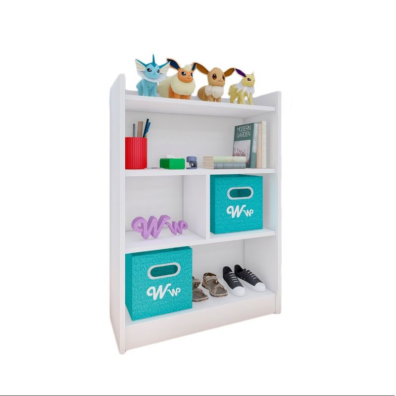 WONDER WOOD MUEBLERIA - Comoda Juguetero Montessori Wonder Wood Muebleria de 4 Espacios Melamina Blanca