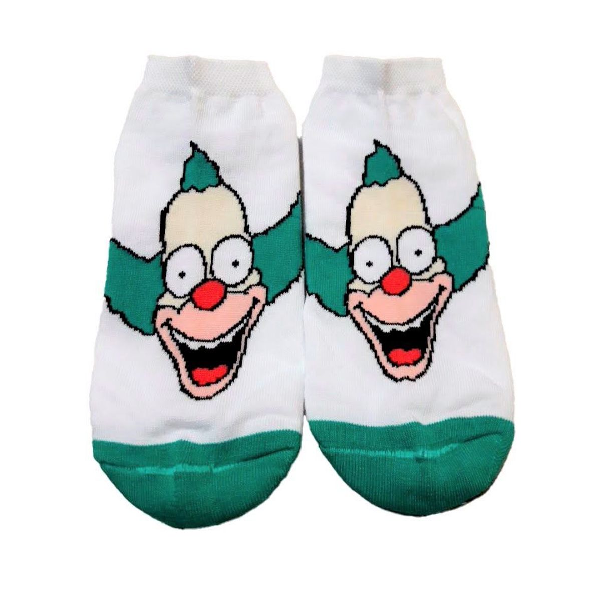 GENERICO - Medias Hombre Diseño Payaso Krusty - Simpson - Nathalie Love It - Blanco