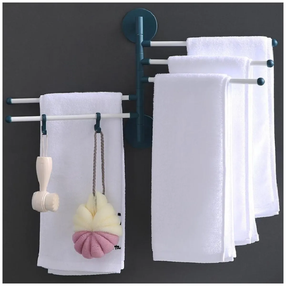 MINARI - Toallero Giratorio Organizador Colgador Porta Toallas para Baño Cocina AZ T90