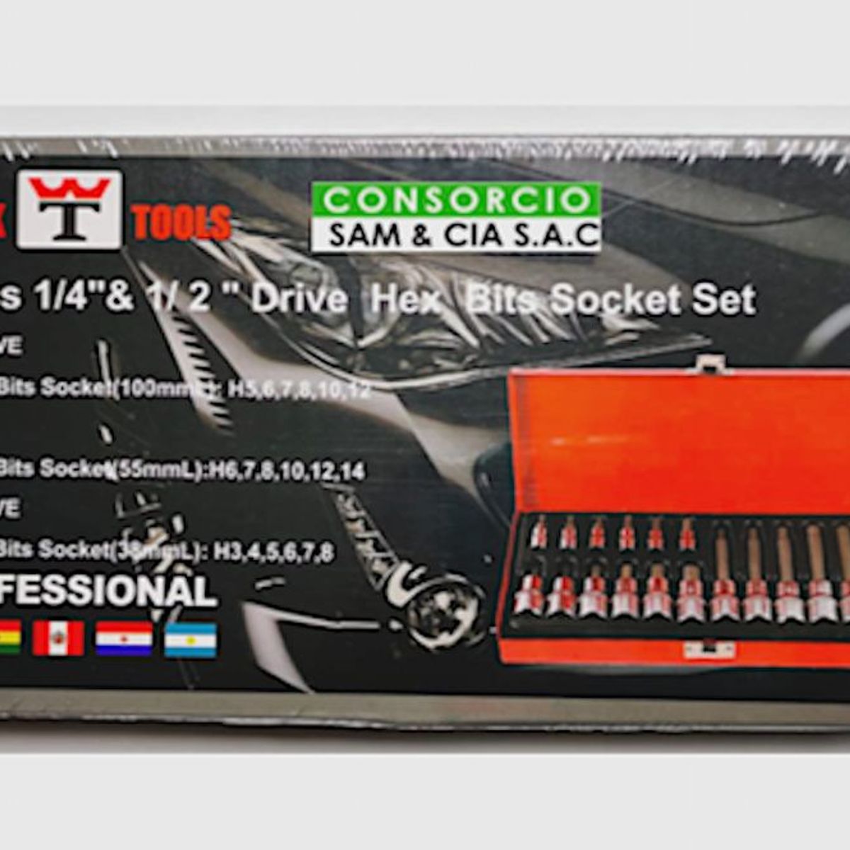 GENERICO - MALETA DADOS PUNTAS ALLEN LARGOS Y CORTOS  18PIEZAS