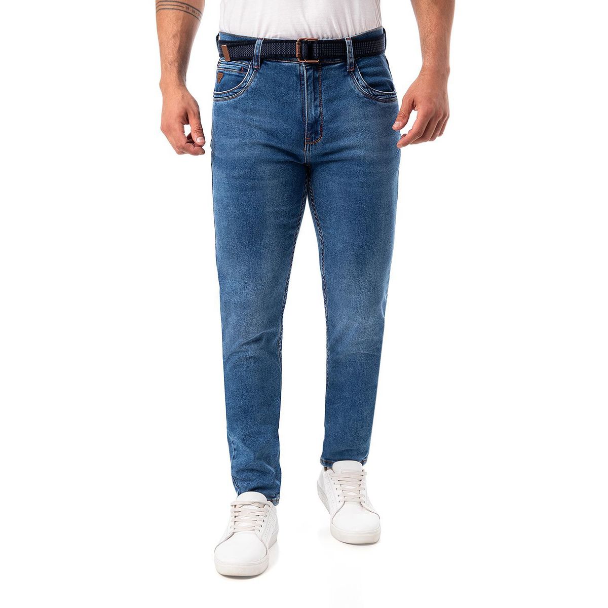PIONIER - Pantalon Moda Denim Stretch Blueh Hombre