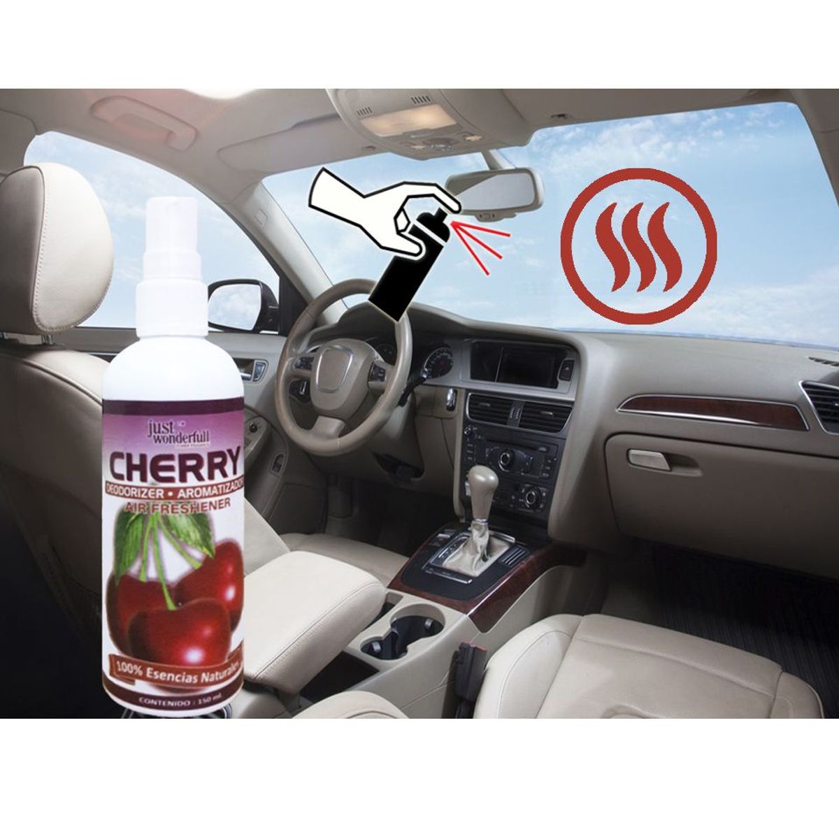 GENERICO - Ambientador Esencia Auto Cereza 150ML AromaAgradable