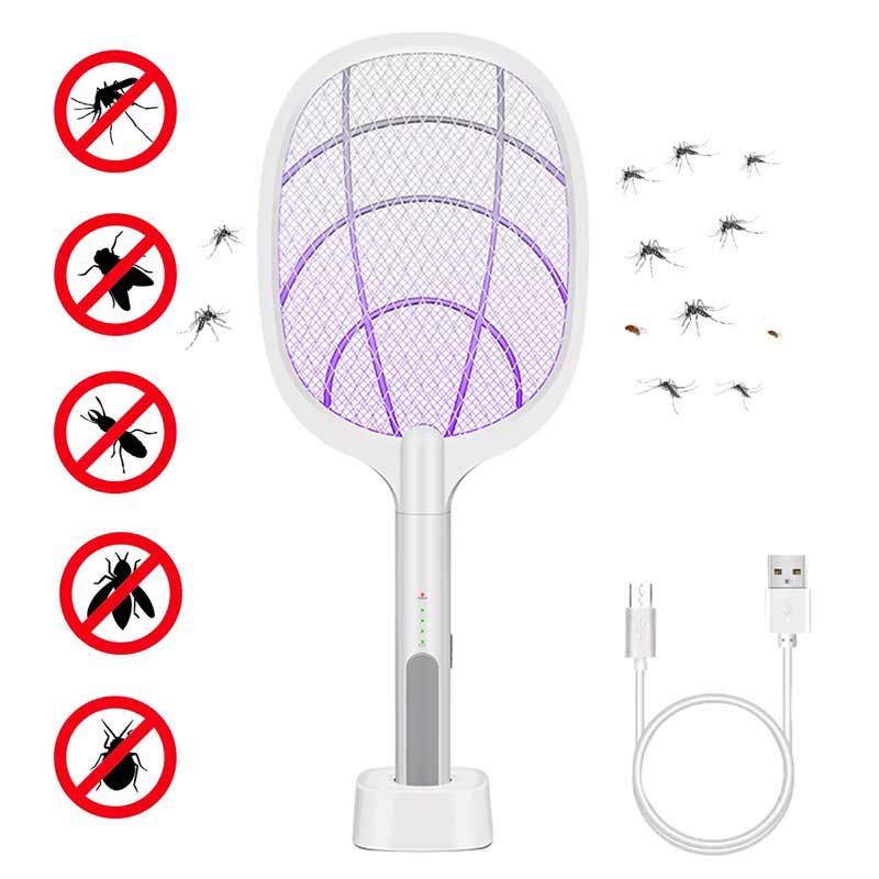 GENERICO - Matamoscas Raqueta Electrica con Luz Ultravioleta