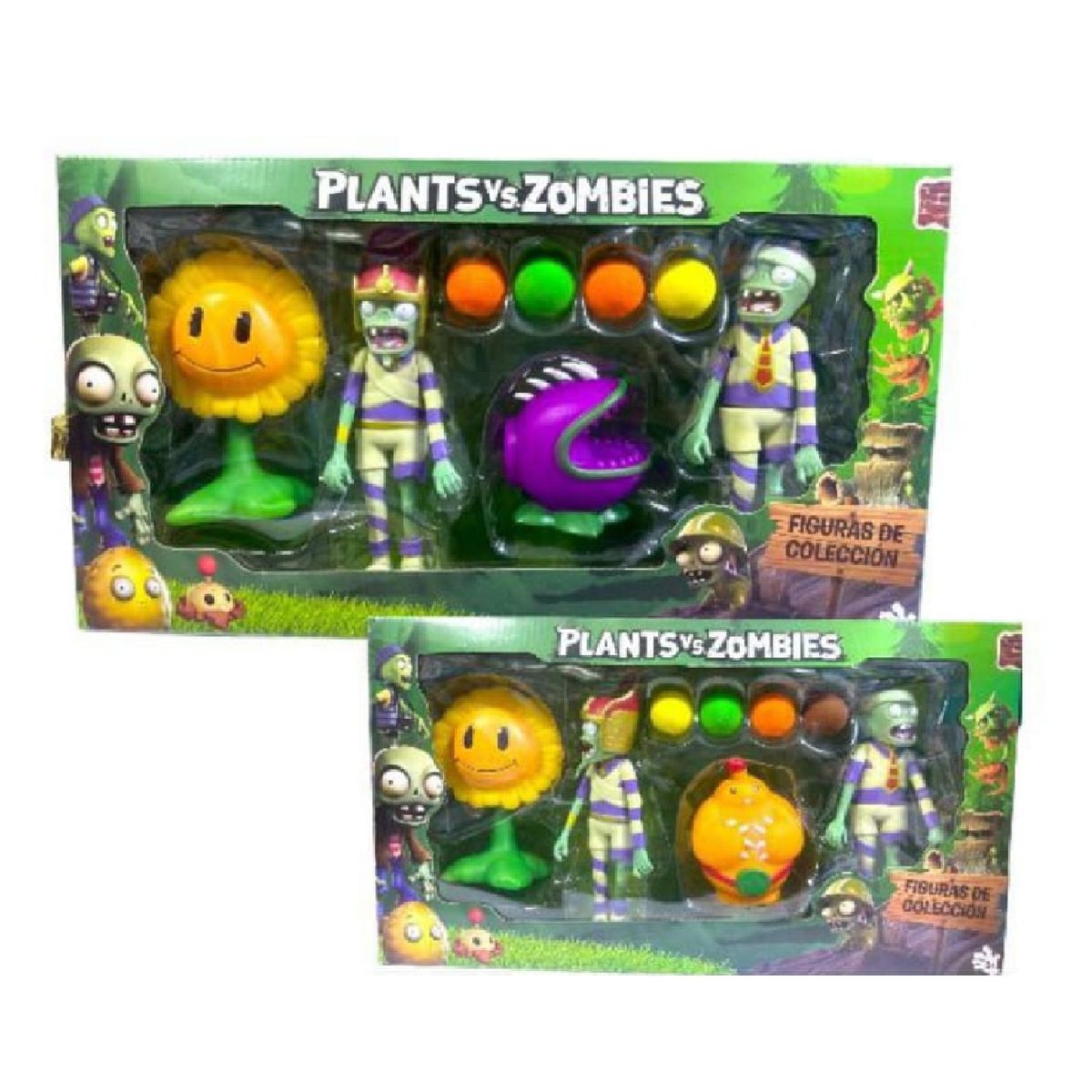 GENERICO - Figura Plantas vs Zombies x4 -PVZ-M4A