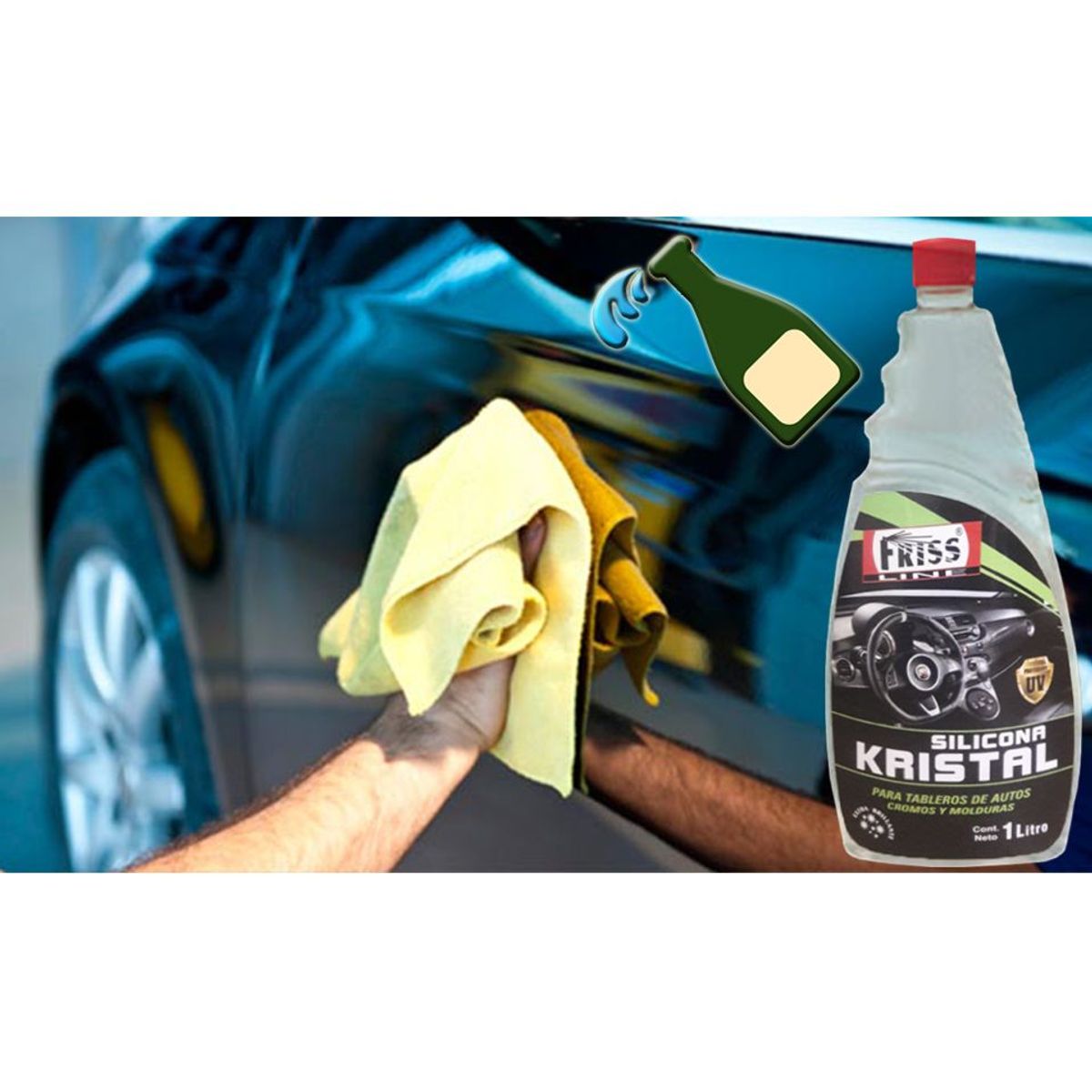 GENERICO - Silicona De Auto Friss 1 LTR. /Transparente/Brillo/Limpieza