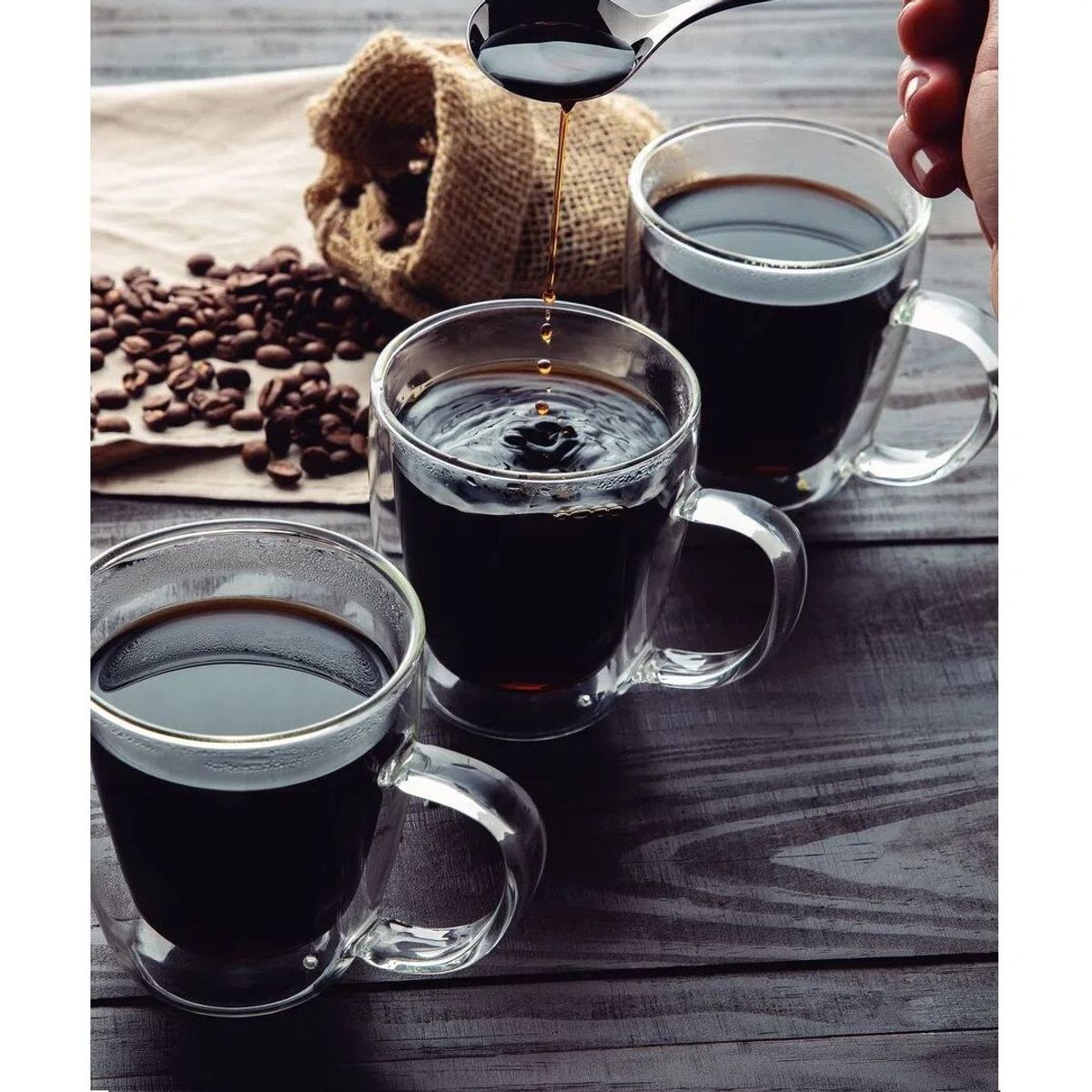 TRAMONTINA - Juego de 2 tazas para café y té 270ml vidrio doble -Tramontina