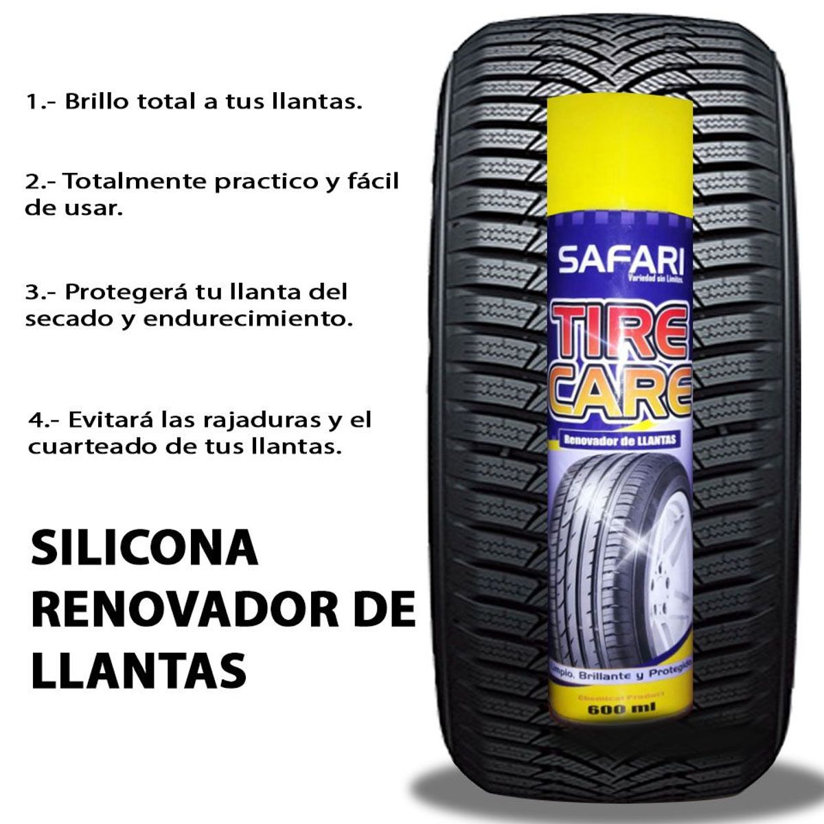SAFARI - Silicona Renovadora De Llantas Protector Abrillantador
