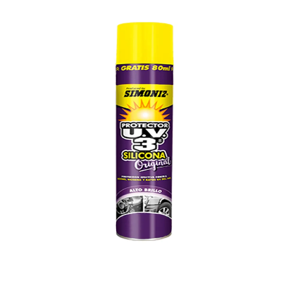 SIMONIZ - Silicona De Auto Spray 480 Simoniz/Aroma/Fragancia/Brillo/Uv