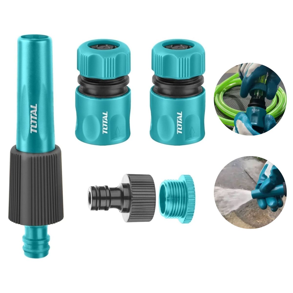 TOTAL TOOLS - conectores para hidrolavadora conector rápido para manguera de riego