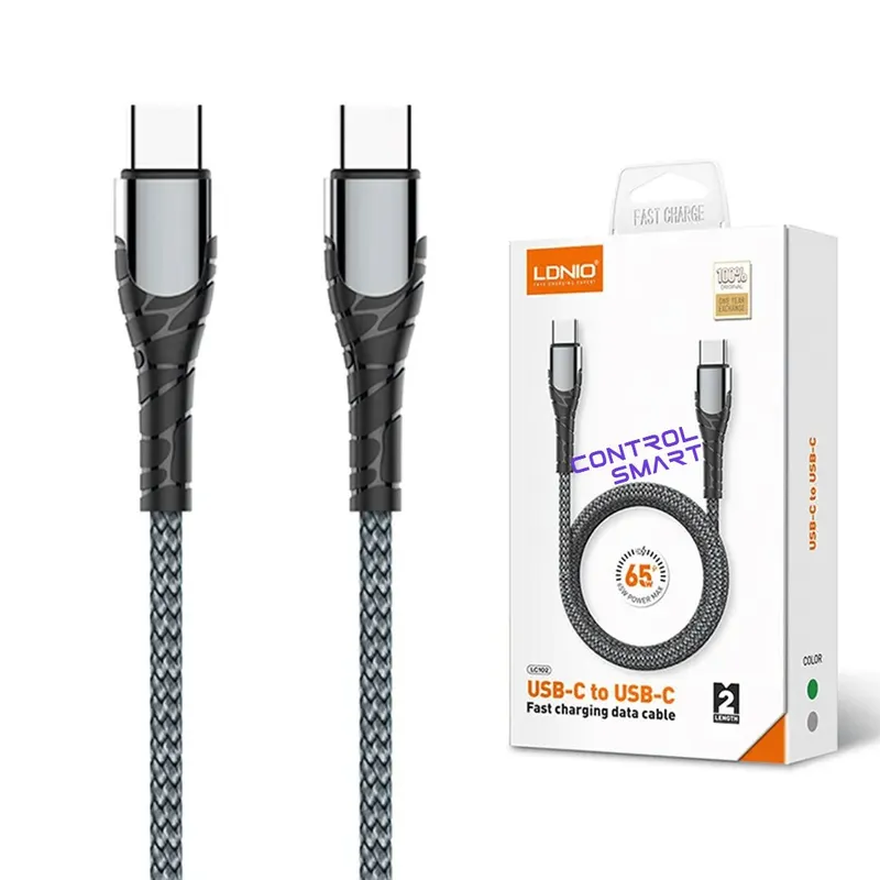 LDNIO - Cable USB-C a USB-C Para MacBook Pro Air De 2mt Anti Quebraduras