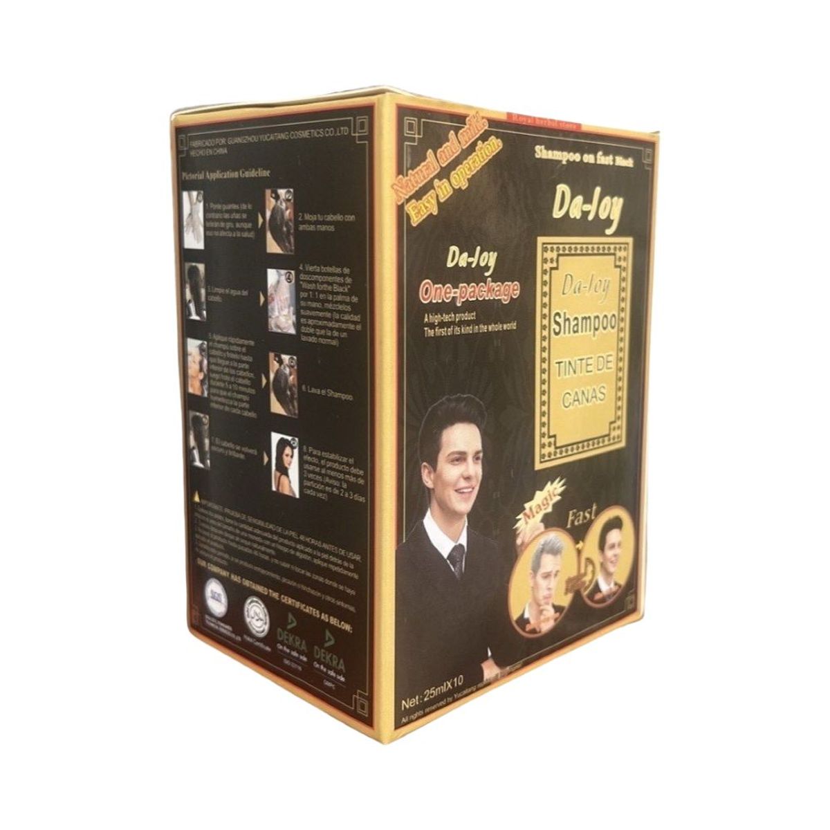 DEXE - SHAMPOO TINTE DE CABELLO BARBA CEJAS CANAS A NEGRO