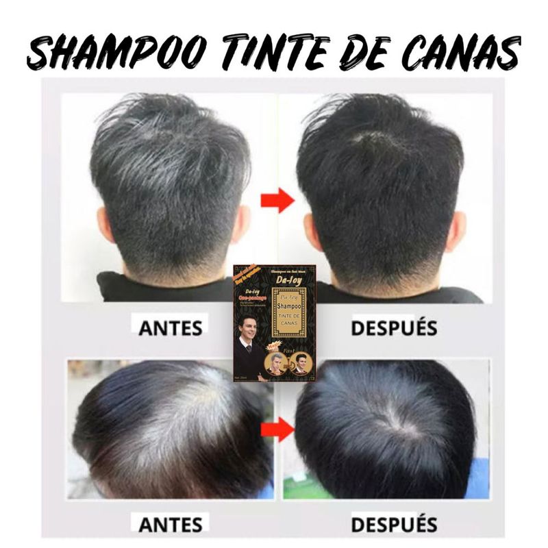 DEXE - SHAMPOO TINTE DE CABELLO BARBA CEJAS CANAS A NEGRO