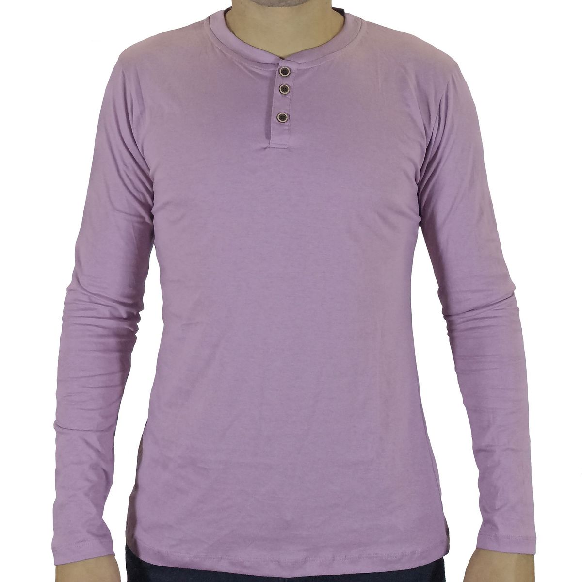 GENERICO - Polo Hombre Manga Larga - Palo Rosa.