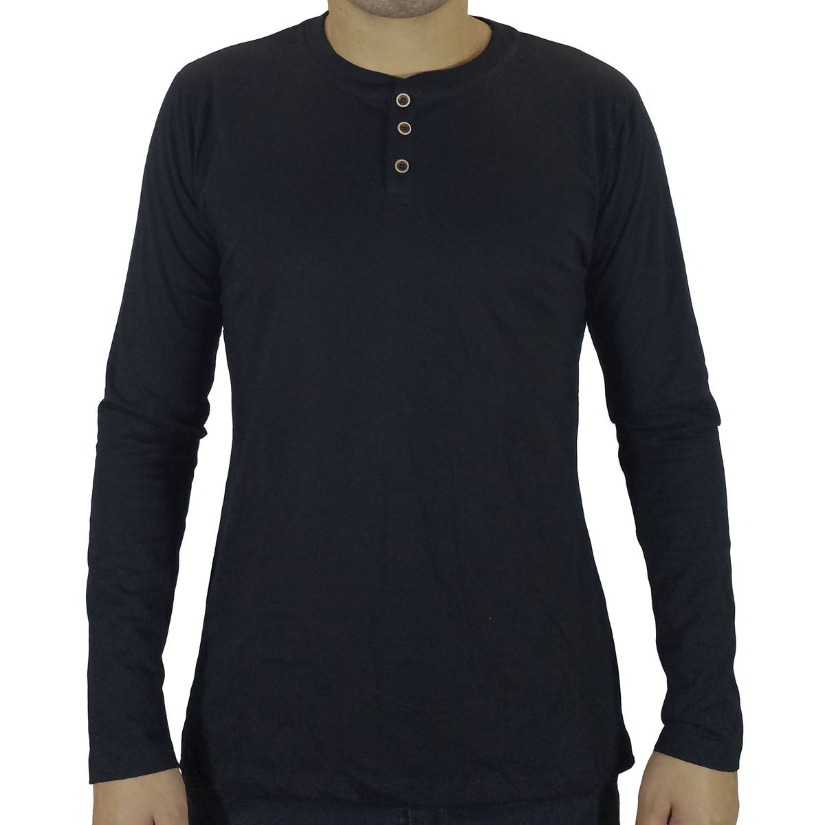 GENERICO - Polo Hombre Manga Larga - Negro.