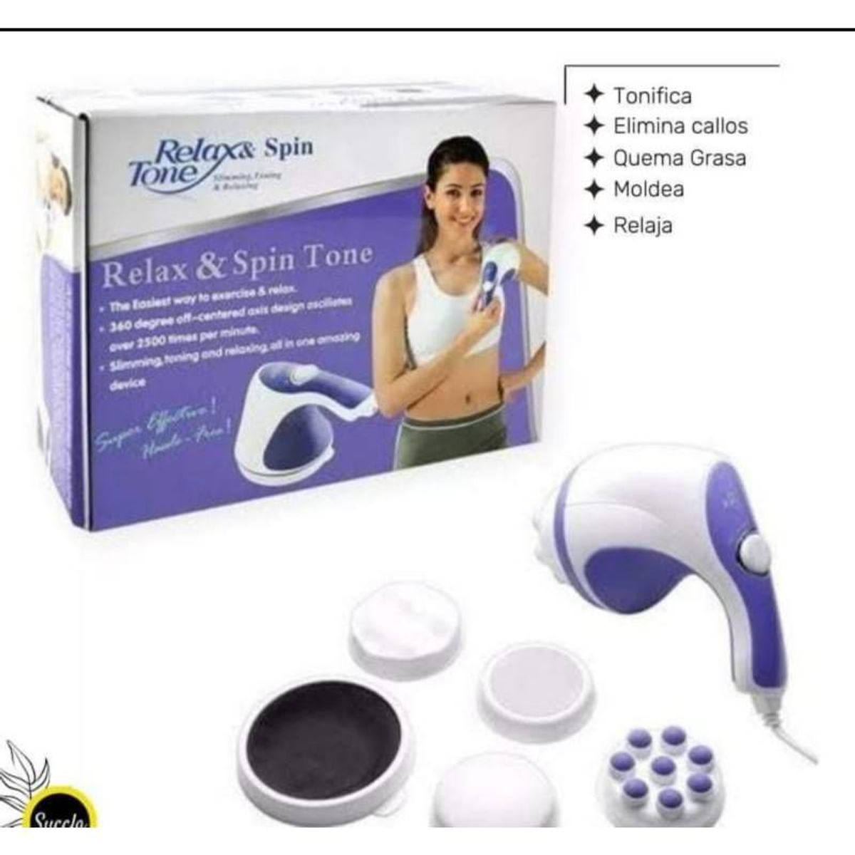 GENERICO - Masajeador corporal 5 en 1 relax & spin tone