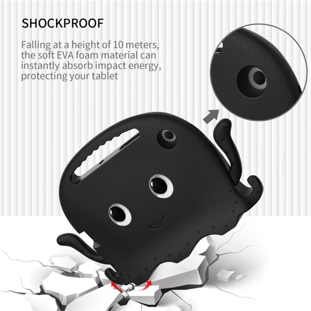 GENERICO - Funda de Goma Diseño para Tablet Samsung A8 10.5 SM-X200/X205  Negro