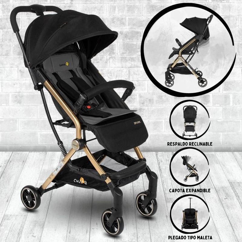 SAFETY 1ST - Coche de Paseo Compacto para Bebé «SPARK» Black Gold