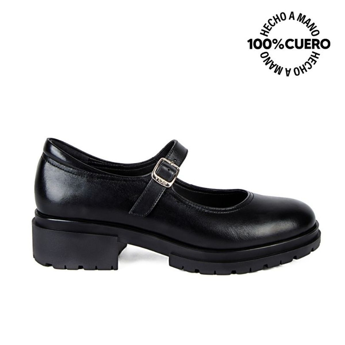 VIALE - Zapato Maryjane Casual TASTE-2301 Negro Viale Cuero
