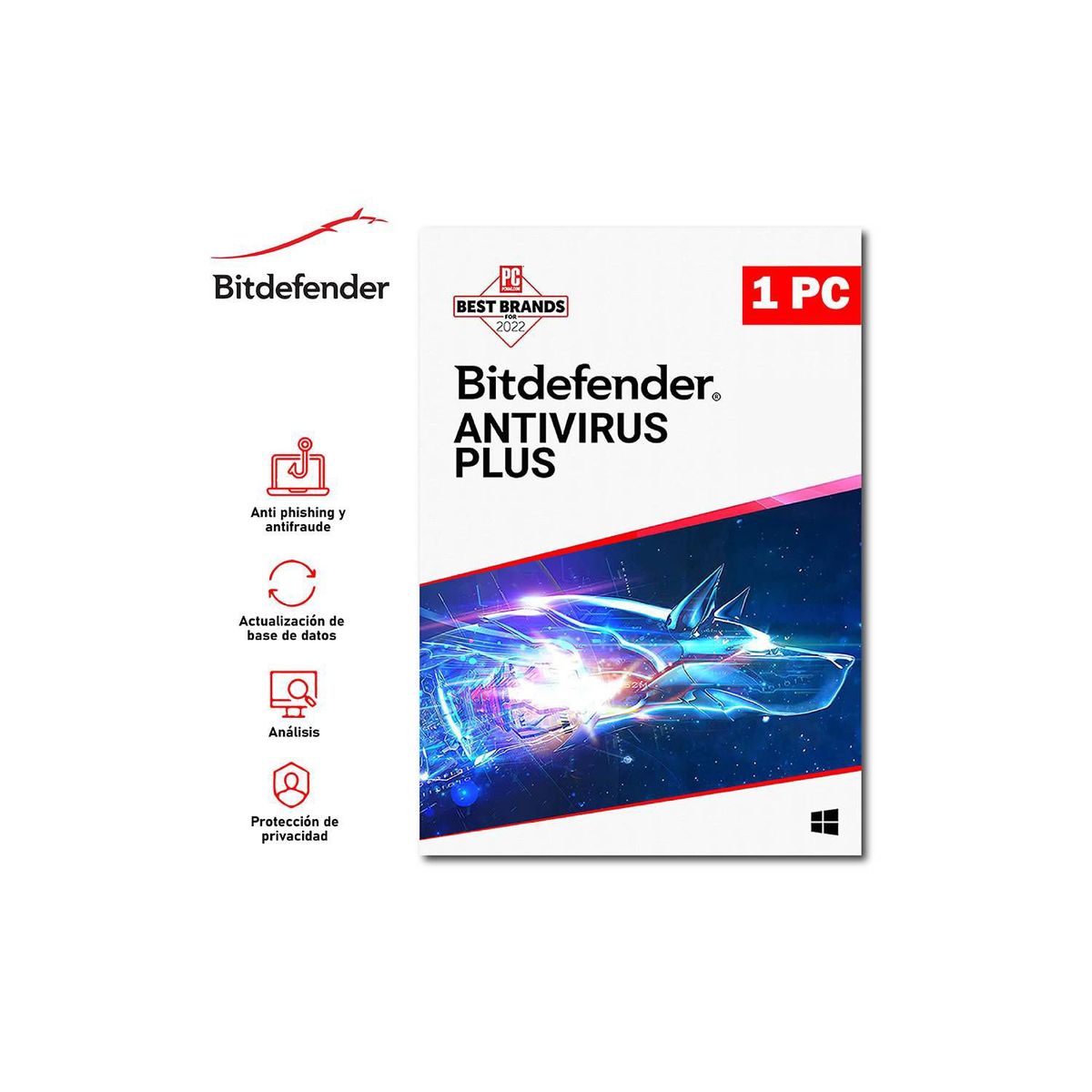 BITDEFENDER - ANTIVIRUS BITDEFENDER PLUS 1PC 12M