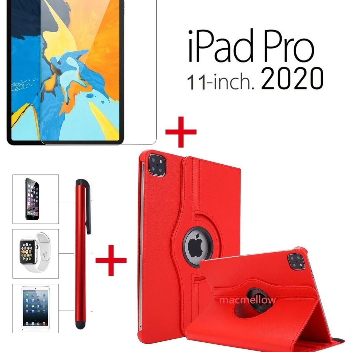 GENERICO - Funda + Mica Vidrio + Lapiz para iPad Pro 11 2da A1980 A2013 A2230