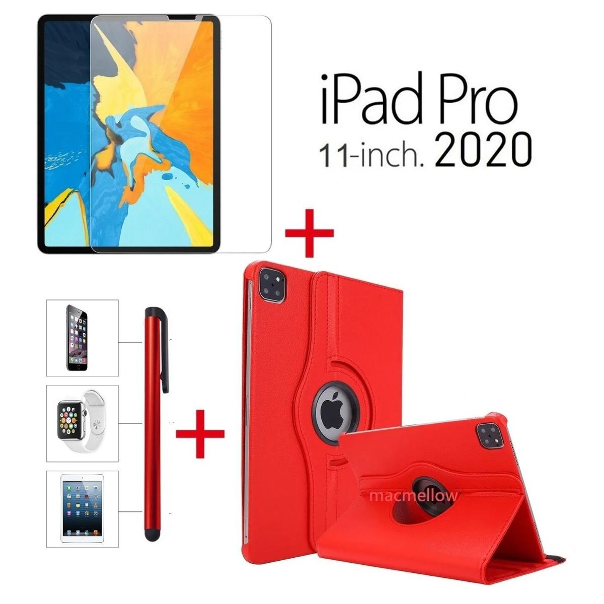 GENERICO - Funda + Mica Vidrio + Lapiz para iPad Pro 11 2da A1980 A2013 A2230