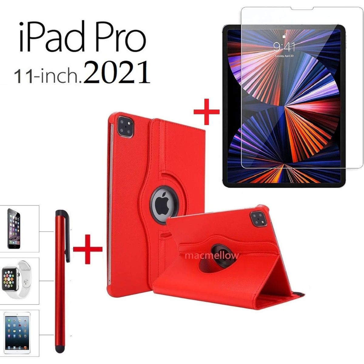 GENERICO - Funda + Mica Vidrio + Lapiz para iPad Pro 11 3era A2377 A2459 A2301
