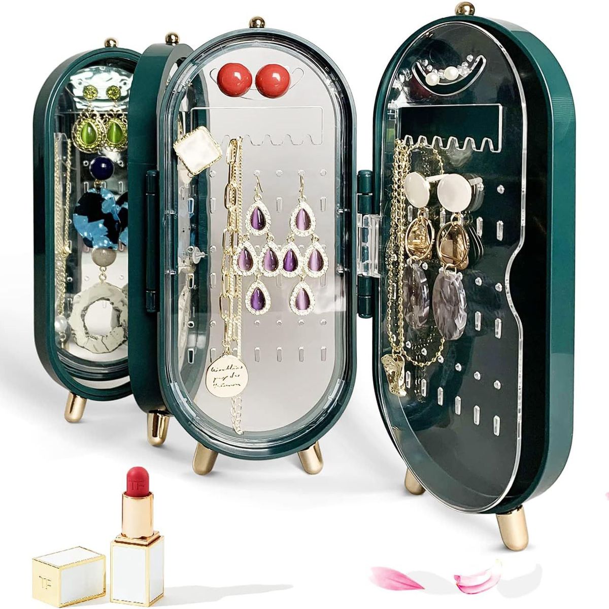 GENERICO - Organizador de aretes y joyas con 4 puertas Plegable