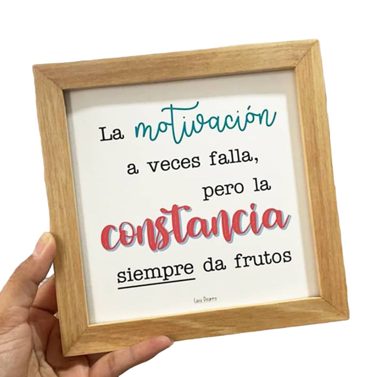 CASA PIZARRO - Cuadro regalo de motivación "La constancia", 17 x 17 cm