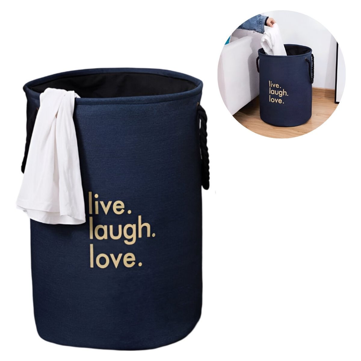 ELMEJORPRECIO - Cesta De Ropa Organizadores Plegable Impermeable GM02 Azul Oscuro