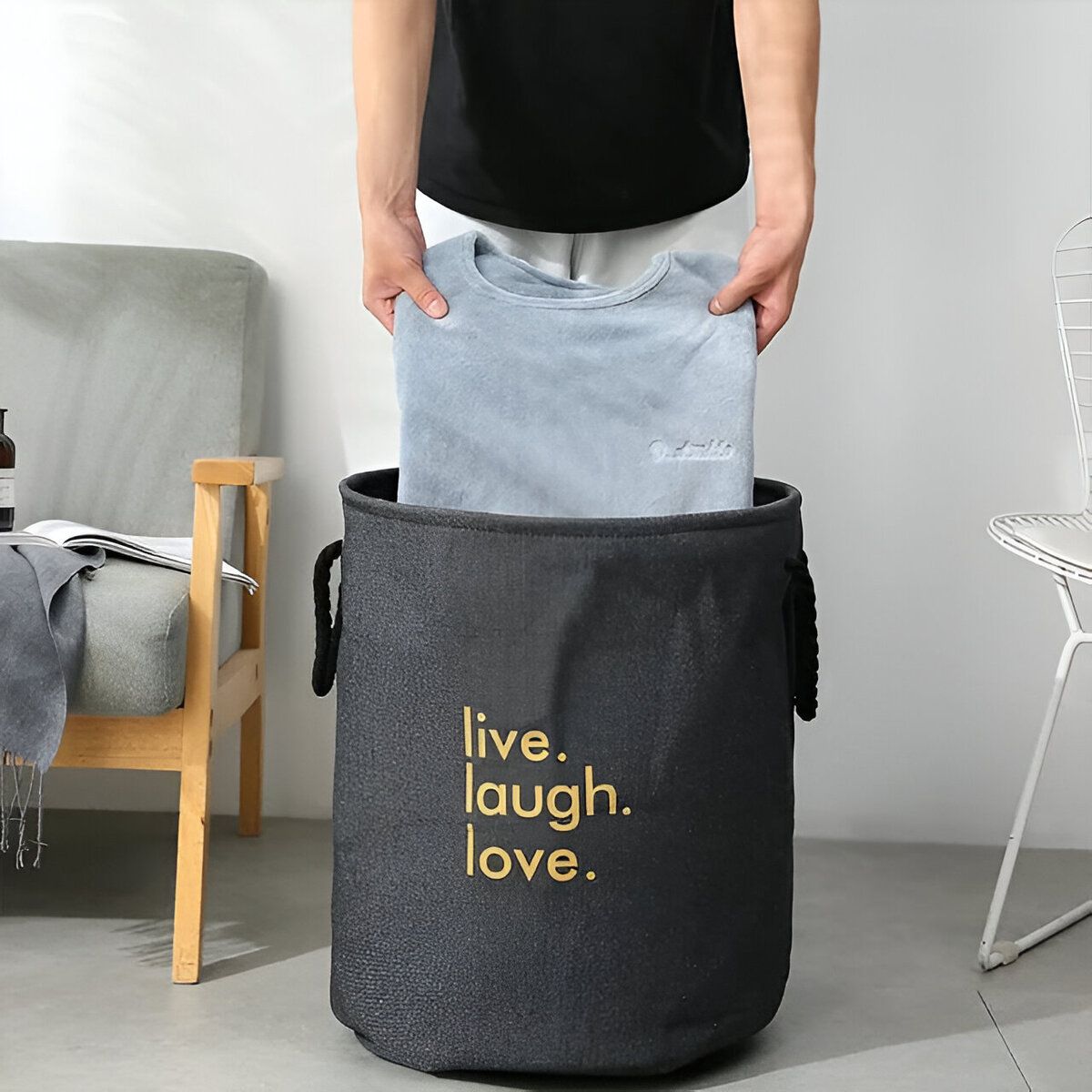 ELMEJORPRECIO - Cesta De Ropa Organizadores Plegable Impermeable GM02 Azul Oscuro