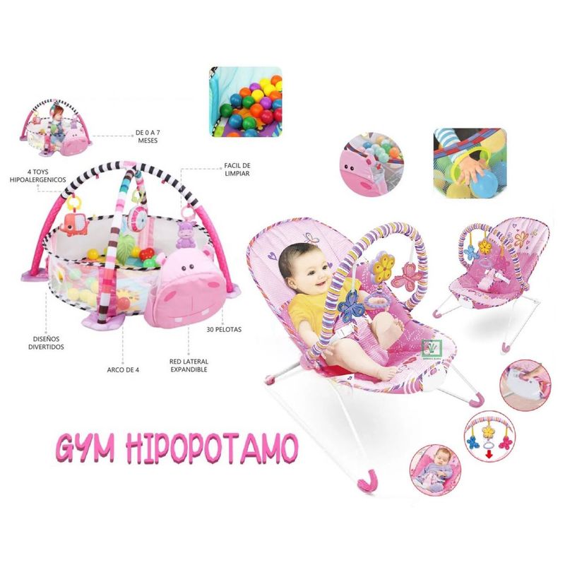 IDEAL - Combo Gym Didáctico Pelotas Ideal y Silla Mecedora Vibradora