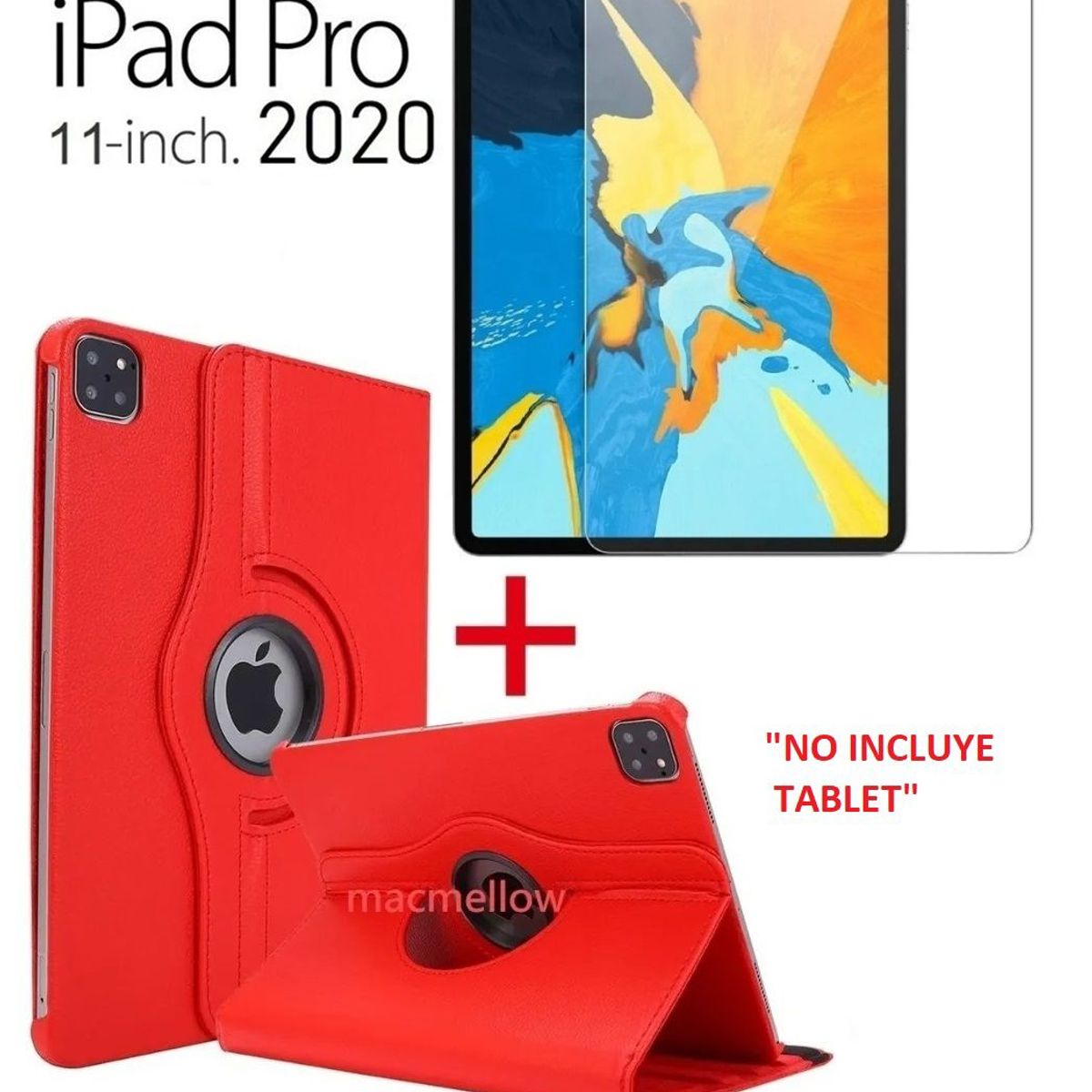 GENERICO - Flip Cover + Mica de Vidrio para iPad Pro 11 2da A1980 A2013 A2230