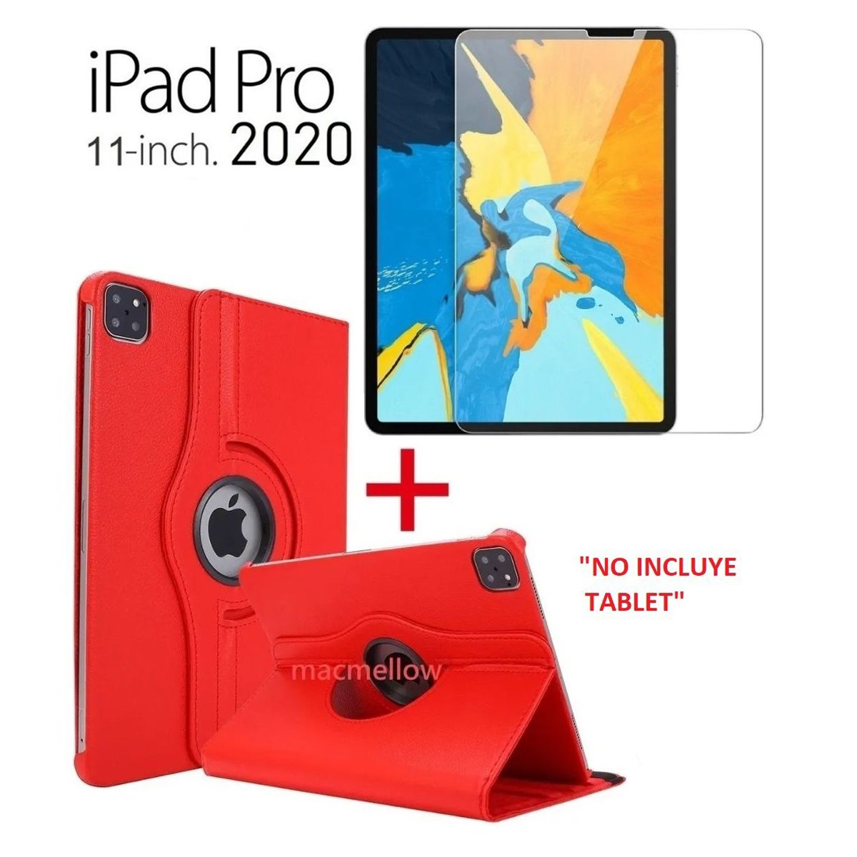 GENERICO - Flip Cover + Mica de Vidrio para iPad Pro 11 2da A1980 A2013 A2230