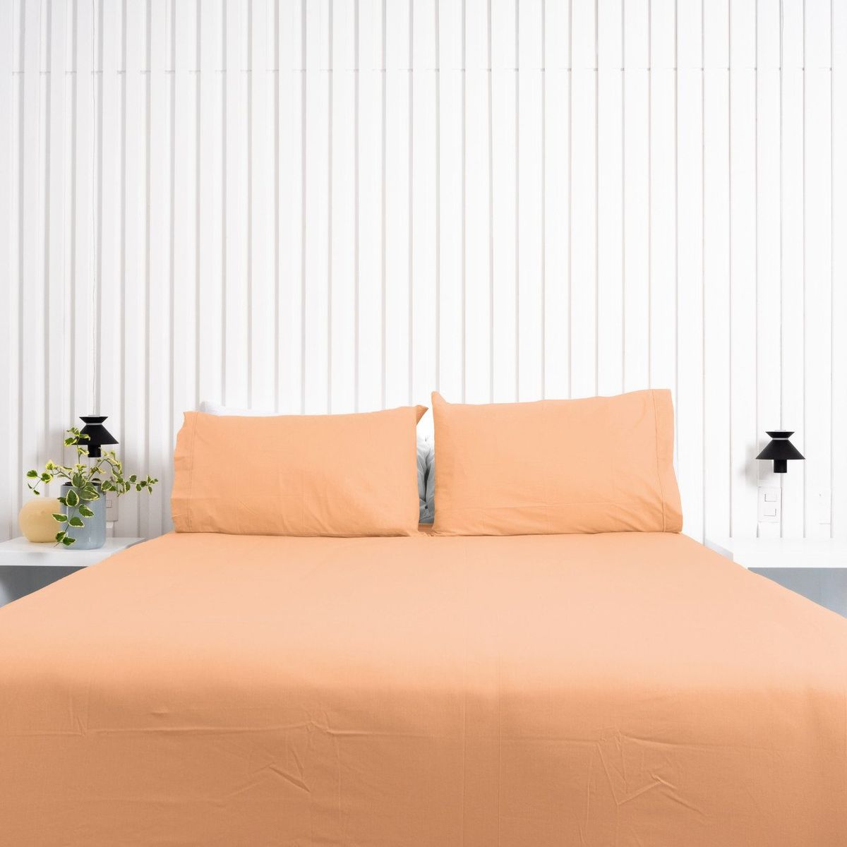 COBITEX HOME - Sábanas + Edredón con corderito 1.5 plazas Melón Cobitex 100% algodón