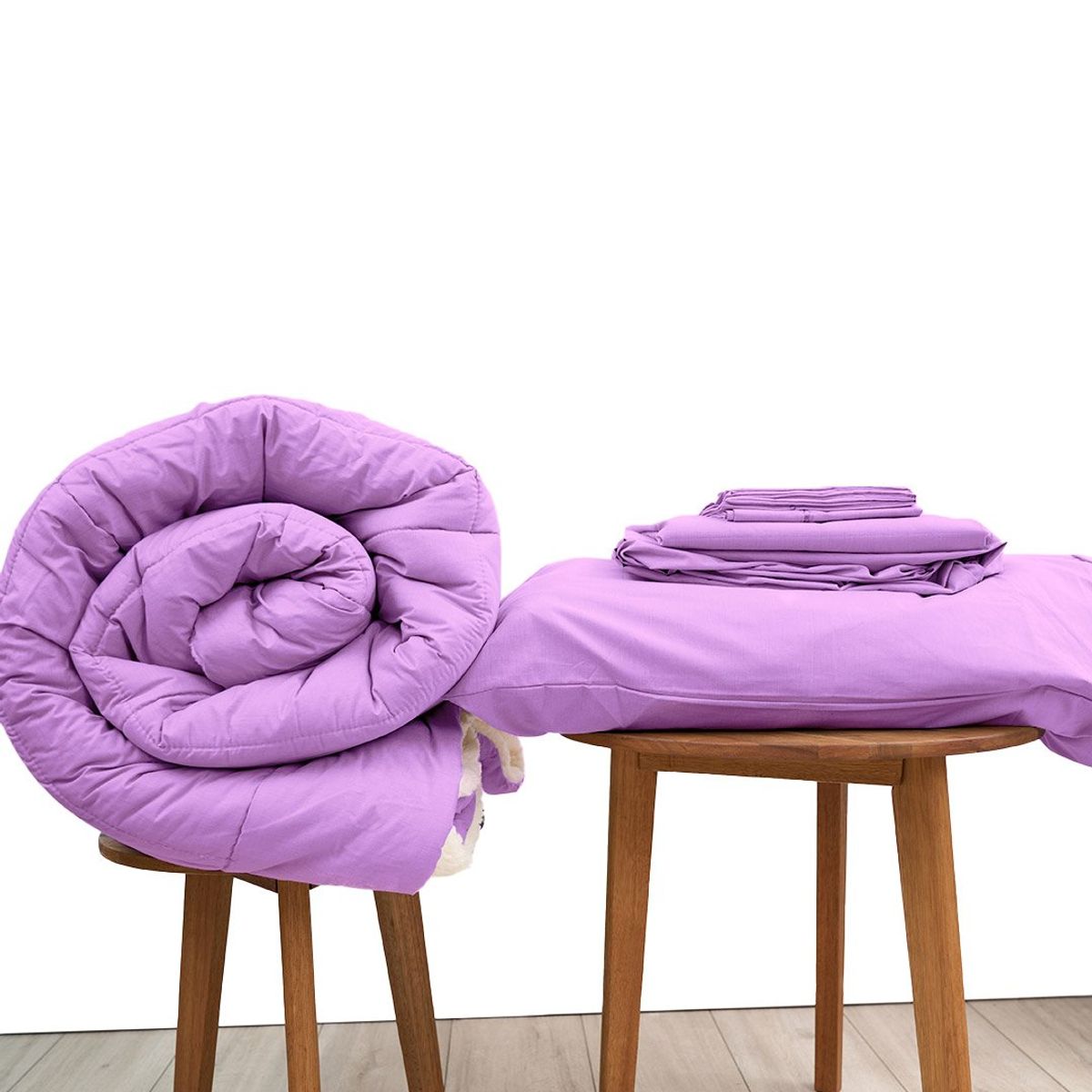 COBITEX HOME - Sábanas + Edredón con corderito Queen Lila Cobitex 100 algodón