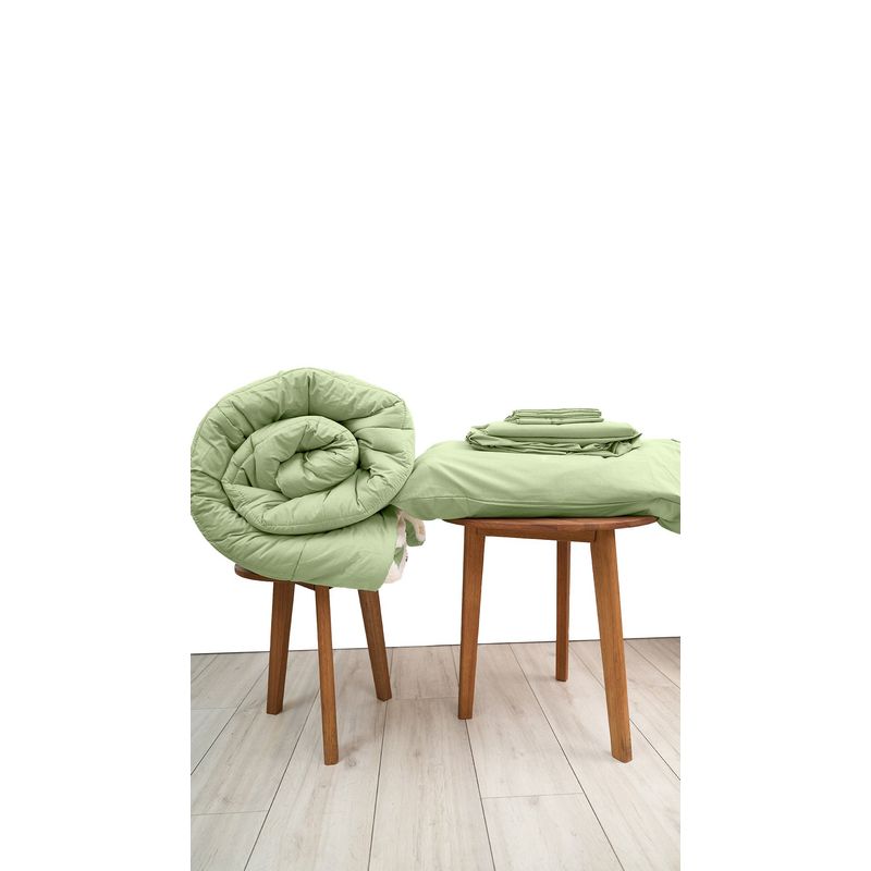 COBITEX HOME - Sábanas + Edredón con corderito 1 plaza Verde Cobitex 100% algodón