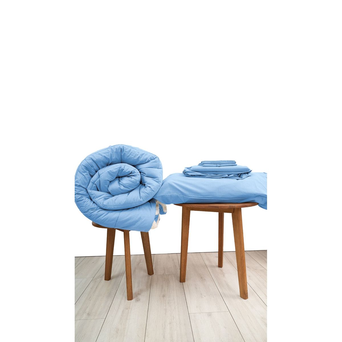 COBITEX HOME - Sábanas + Edredón con corderito 2 plazas Azul Cielo Cobitex 100% algodón