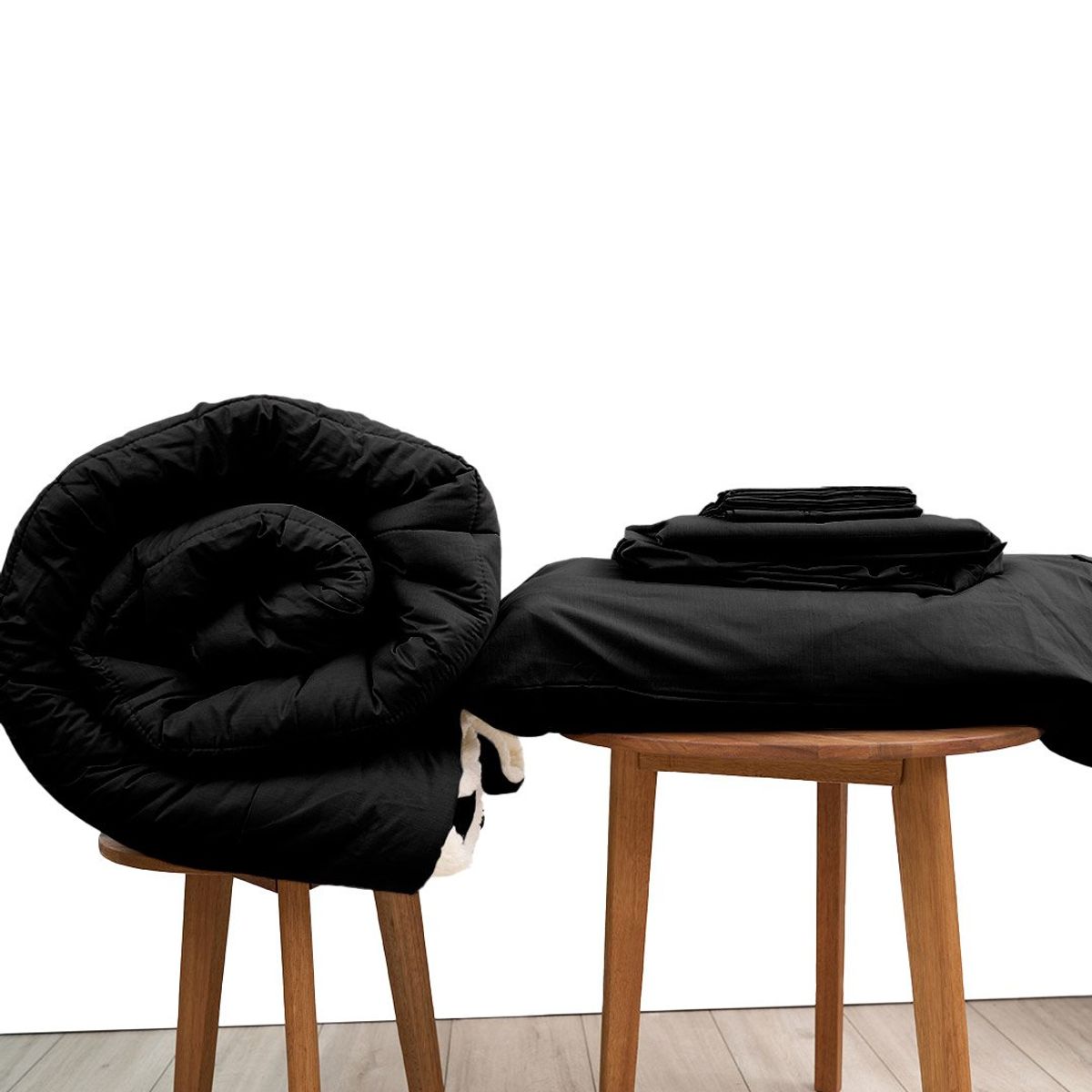 COBITEX HOME - Sábanas  Edredón con corderito King Negro Cobitex 100 algodón