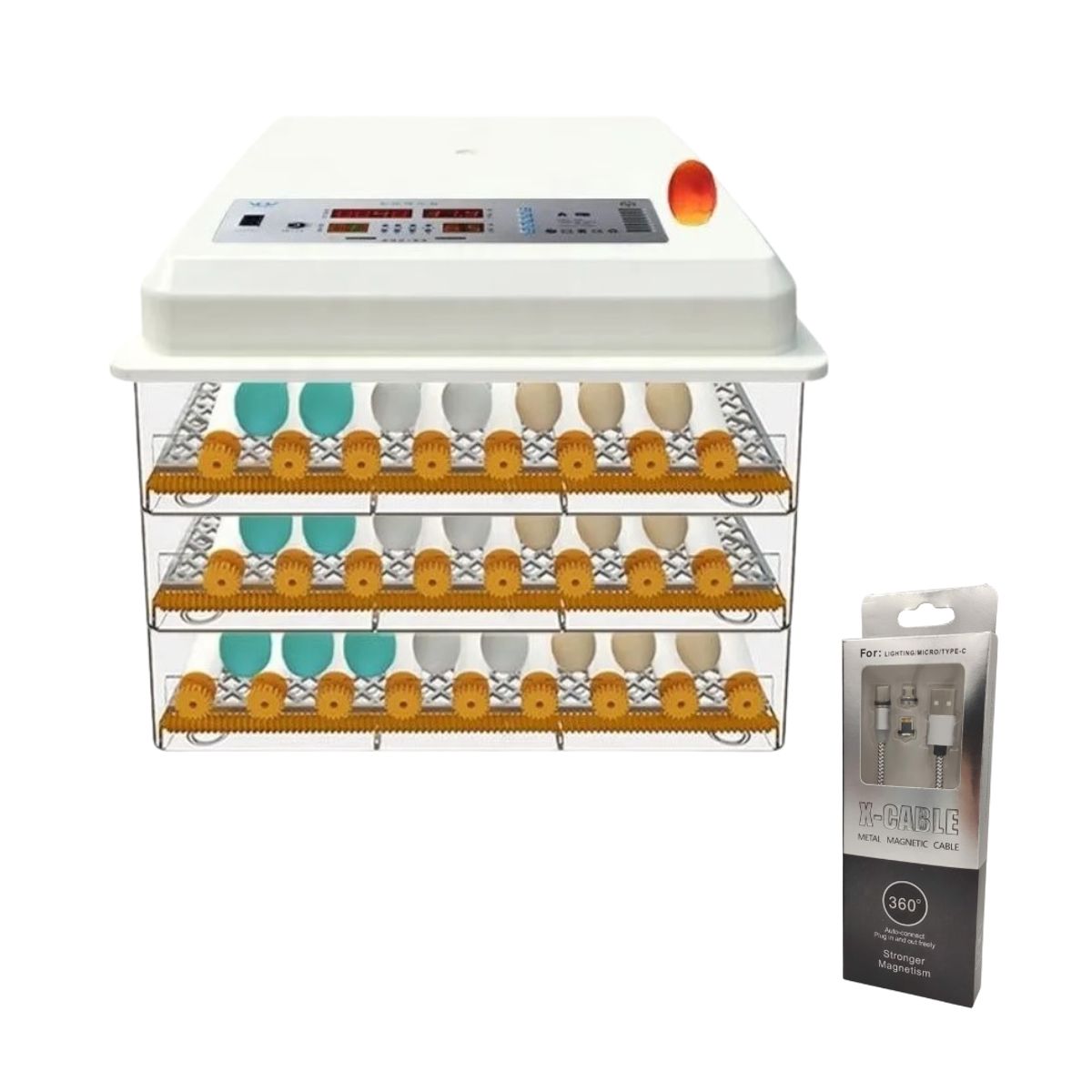 GENERICO - INCUBADORA AUTOMÁTICA 176 HUEVOS DUAL 220V-12V JERSIMPORT