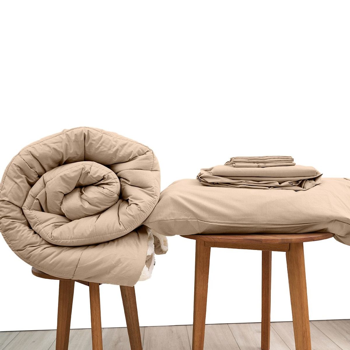 COBITEX HOME - Sábanas + Edredón con corderito King Arenita Cobitex 100 algodón