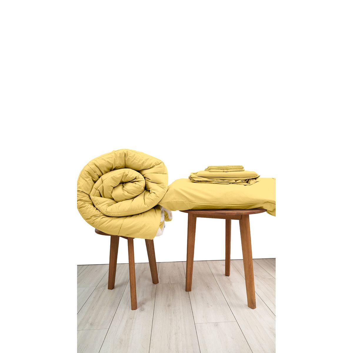 COBITEX HOME - Sábanas + Edredón con corderito King Amarillo Cobitex 100 algodón