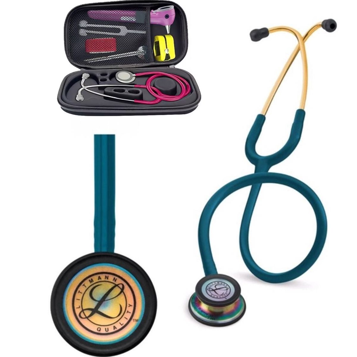 LITTMANN - Estetoscopio Classic III  arcoíris Azul Caribe + ESTUCHE