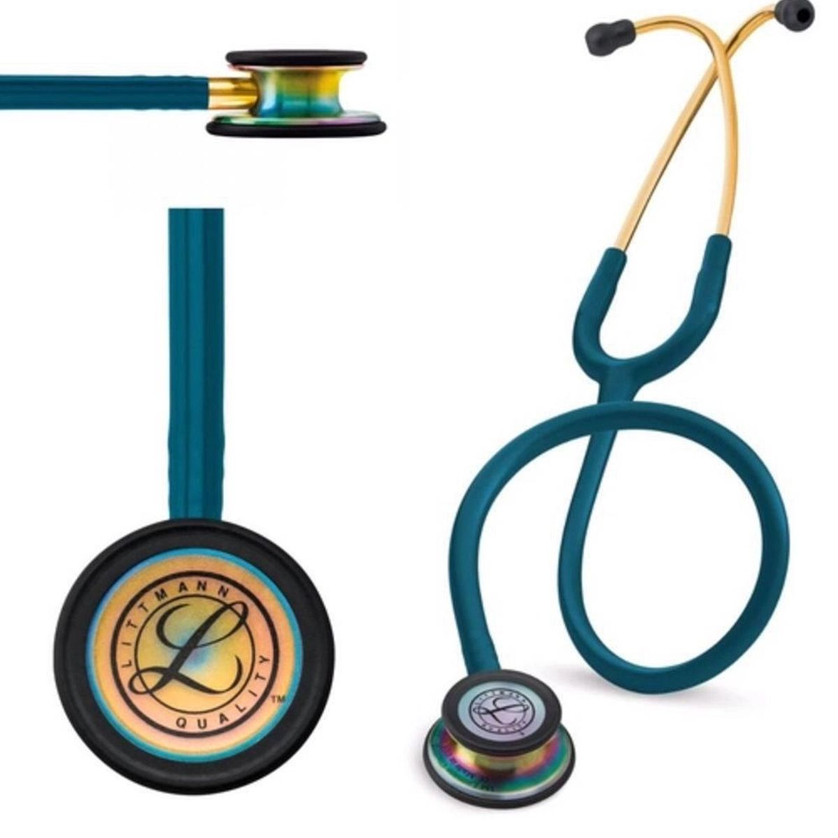 LITTMANN - Estetoscopio Classic III  arcoíris Azul Caribe + ESTUCHE