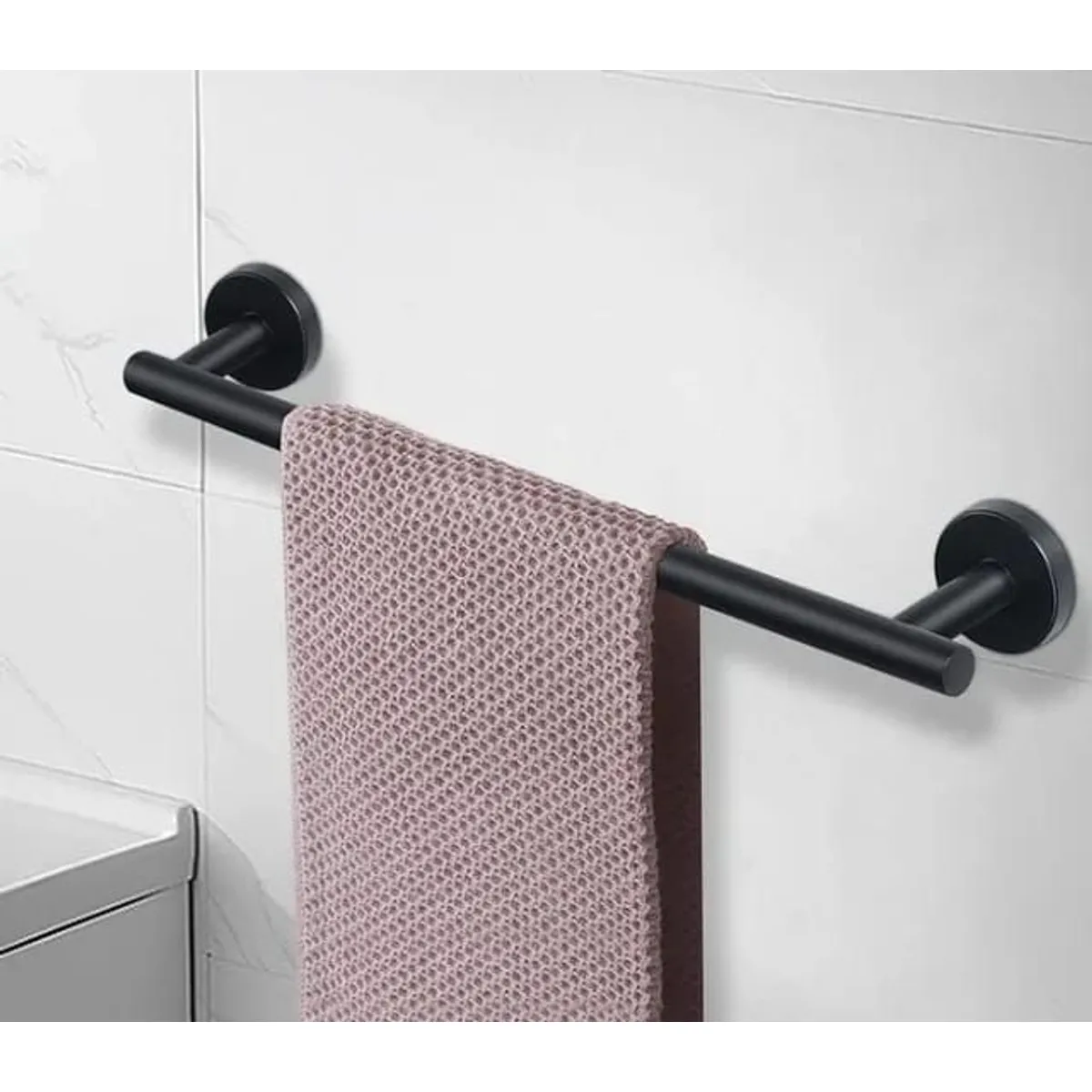 IMPORTADO MC - ELEGANTE TOALLERO ACERO NEGRO MATE SUS 304