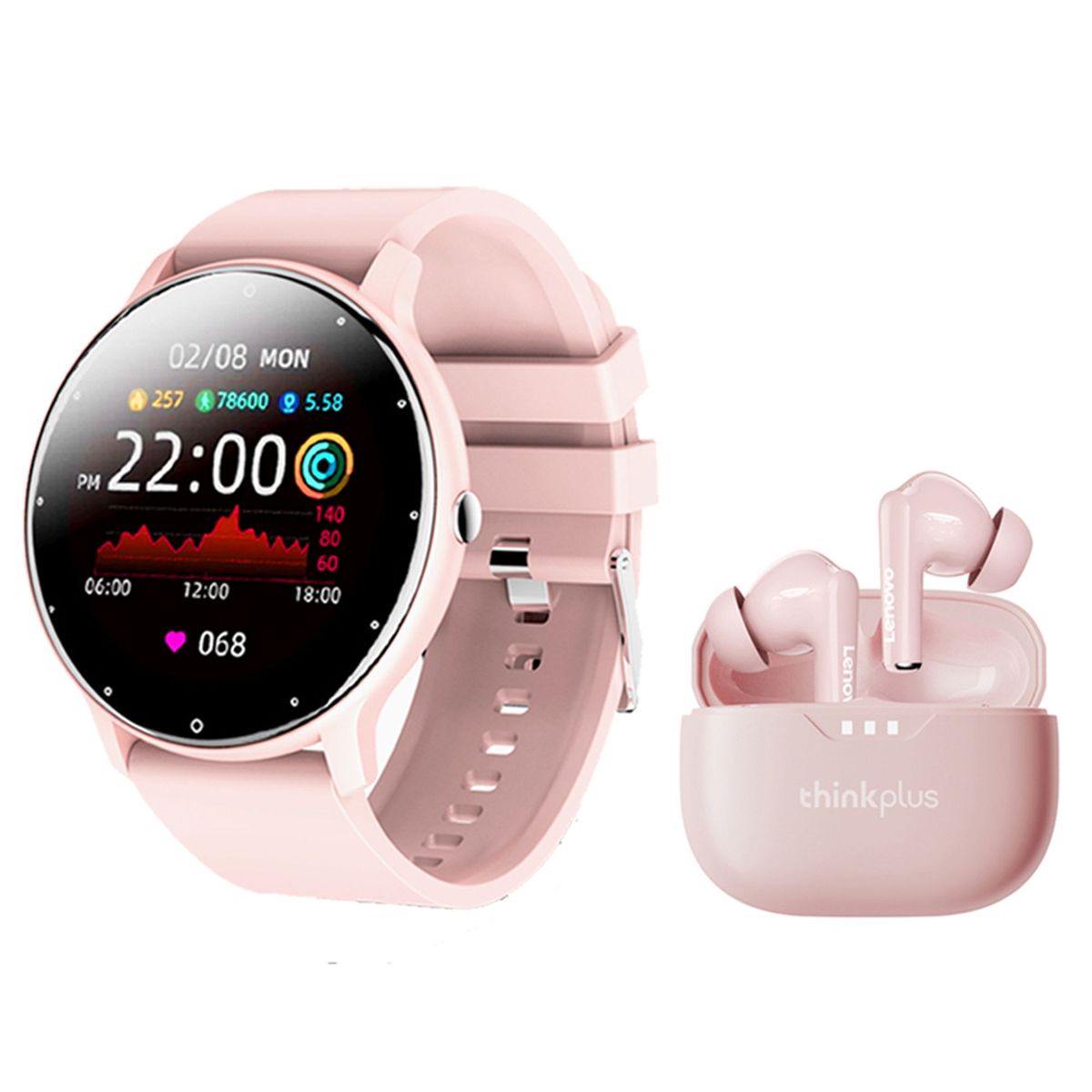LENOVO - Audífonos Lenovo LP3 Pro De Tws y Toumi Fit 2 watch-Rosa