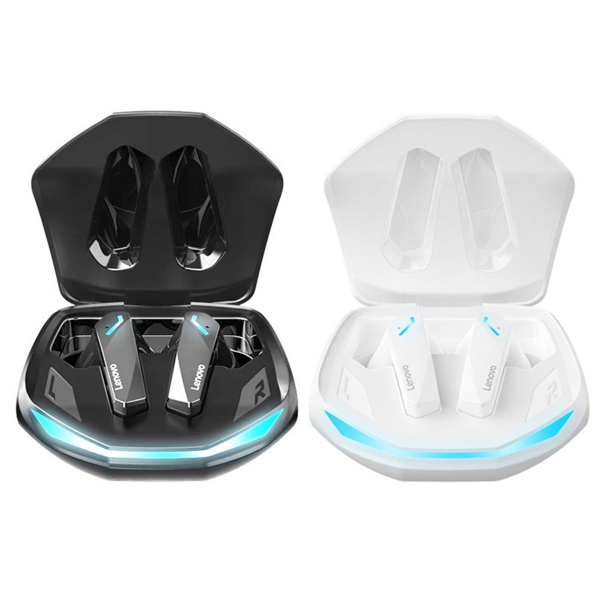 LENOVO - SEt 2 De Audífonos Lenovo GM2 PRO Bluetooth 5.3 Earphone-Negro+Blanco