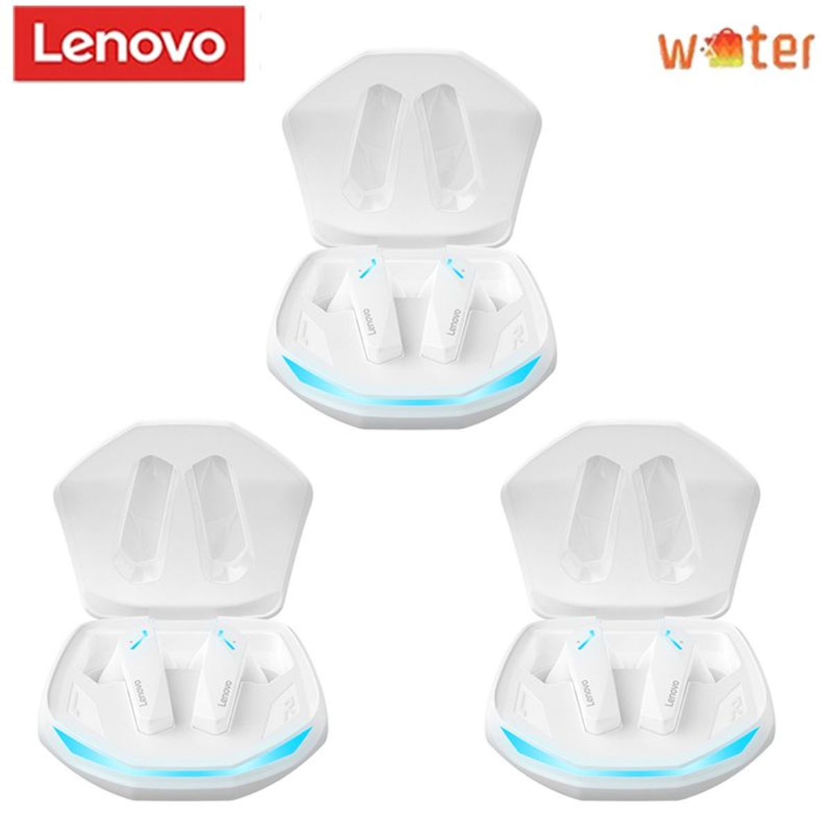 LENOVO - Set 3 De Audífonos Lenovo GM2 PRO    Bluetooth 5.3 Earphone-Blanco