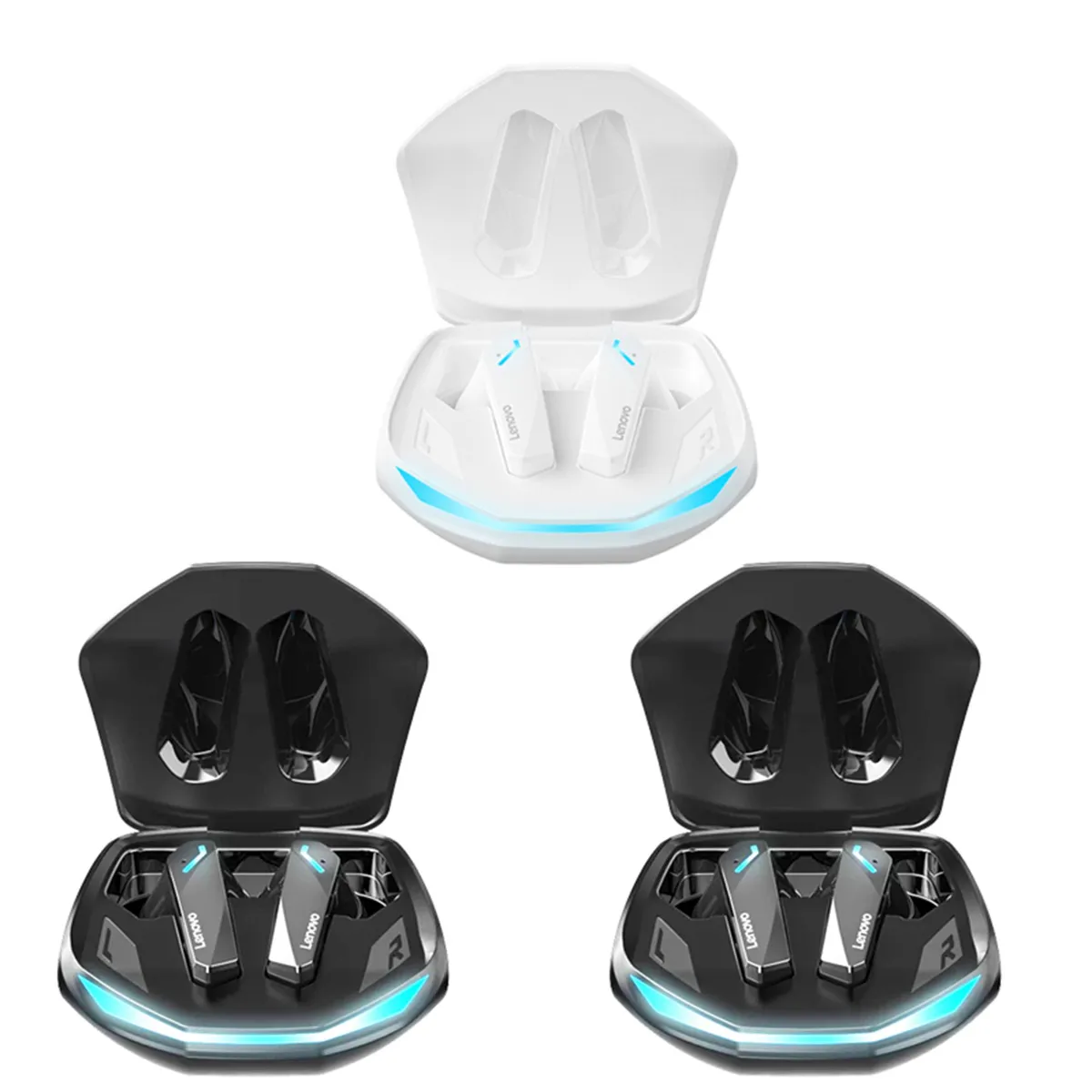 LENOVO - Set 3 De  Audífonos Lenovo GM2 PRO  Tws Bluetooth 5.3-2Negro+1Blanco